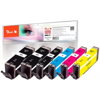 Peach PI100-188 Tinteiro 6 unid. compatível alta (XL) autonomia preto, ciano, magenta, preto fotográfico, amarelo