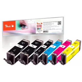Peach Embalagem Múltipla Plus, compatível com Canon PGI-570XL*2, CLI-571XL