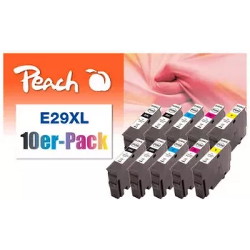 Peach 0F319987 Tinteiro 10 unid. Preto, Ciano, Magenta, Amarelo