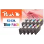 Peach 0F319987 Tinteiro 10 unid. Preto, Ciano, Magenta, Amarelo