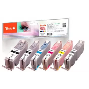 Peach PI100-312 Tinteiro Preto Fotográfico, Ciano Fotográfico, Cinzento Fotográfico, Magenta Fotográfico, Amarelo Fotográfico