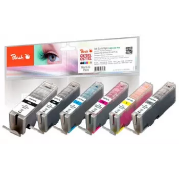 Peach PI100-313 Tinteiro Preto Fotográfico, Ciano Fotográfico, Cinzento Fotográfico, Magenta Fotográfico, Amarelo Fotográfico