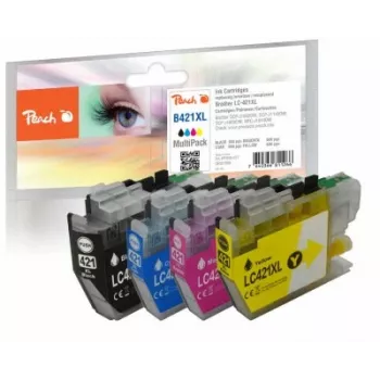 Peach PI500-377 Multipack de tinta compatível para Brother LC-421XL, 4 cores