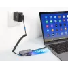 Dock/hub USB-C Manhattan, portas (x3): HDMI, USB-A e USB-C, com Power Delivery (PD) 100 W – requer carregador USB-C externo (não incluído). Alimentado por USB (não requer fonte de alimentação externa) quando o PD não é utilizado, alumínio