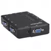 Comutador KVM Manhattan compacto 4 portas, 4x USB-A, cabo incluído, suporte de áudio, controle 4 computadores através de um teclado/rato/ecrã, preto, garantia vitalícia, embalado