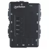Comutador KVM Manhattan compacto 4 portas, 4x USB-A, cabo incluído, suporte de áudio, controle 4 computadores através de um teclado/rato/ecrã, preto, garantia vitalícia, embalado
