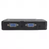 Comutador KVM Manhattan compacto 4 portas, 4x USB-A, cabo incluído, suporte de áudio, controle 4 computadores através de um teclado/rato/ecrã, preto, garantia vitalícia, embalado