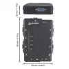 Comutador KVM Manhattan compacto 4 portas, 4x USB-A, cabo incluído, suporte de áudio, controle 4 computadores através de um teclado/rato/ecrã, preto, garantia vitalícia, embalado