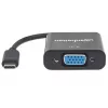 Cabo conversor USB-C para VGA Manhattan, 1080p@60Hz, preto, 8 cm, ficha macho para ficha fêmea, garantia vitalícia, equivalente a CDP2HD