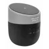 Altifalante Bluetooth metálico Manhattan com estação de carregamento sem fios, saída de som nítida (3 W), 3 horas de reprodução, estação de carregamento sem fios 5 W, controles integrados, alcance 10 m, leitor de cartões microSD, cabo de carregamento USB-A incluído, Bluetooth 5.0, garantia de 3 anos