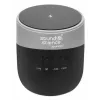 Altifalante Bluetooth metálico Manhattan com estação de carregamento sem fios, saída de som nítida (3 W), 3 horas de reprodução, estação de carregamento sem fios 5 W, controles integrados, alcance 10 m, leitor de cartões microSD, cabo de carregamento USB-A incluído, Bluetooth 5.0, garantia de 3 anos