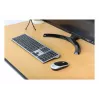 Recetor nano USB-A único Manhattan para ambos, teclado sem fios de tamanho normal, rato ótico ambidestro com três botões e roda de deslocamento, 1200 dpi, prateado/preto