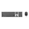 Recetor nano USB-A único Manhattan para ambos, teclado sem fios de tamanho normal, rato ótico ambidestro com três botões e roda de deslocamento, 1200 dpi, prateado/preto