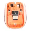Rato sem fios recarregável transparente Manhattan, transparente/laranja, ajustável 800/1200/1600 dpi, com iluminação LED RGB, 2,4 GHz (alcance até 10 m), USB, ótico, ambidestro, quatro botões com roda de deslocamento, design fino, micro-recetor USB-A, bateria de iões de lítio