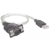 Cabo conversor USB-A para série Manhattan, 45 cm, ficha macho para ficha macho, série/RS232/COM/DB9, chipset Prolific PL-2303RA, cabo preto/prateado, garantia de três anos, equivalente a ICUSB232V2
