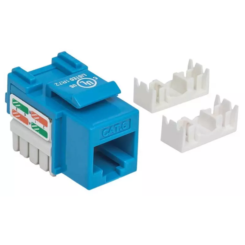 Tomada Keystone Intellinet, Cat6, UTP, LSA, azul, plano, azul, RJ-45, ficha fêmea, 22/26, Cat6