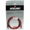 Cabo de rede patch Intellinet, Cat5e, 5 m, vermelho, CCA, U/UTP, PVC, RJ45, contactos banhados a ouro, sem patilha, bainha de proteção contra dobras, garantia vitalícia