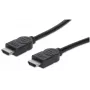 Cabo HDMI Manhattan 4K@30Hz com Ethernet, 1 m, adequado para TODAS as aplicações 1080p/HD e para a maioria das aplicações 4K (verifique a especificação 4K do seu sistema para ter a certeza), ficha macho para ficha macho, preto, Ultra HD 4K x 2K, garantia vitalícia, alta velocidade, equivalente a HDMM1MHS