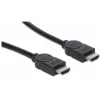 Cabo HDMI Manhattan 4K@30Hz com Ethernet, 1 m, adequado para TODAS as aplicações 1080p/HD e para a maioria das aplicações 4K (verifique a especificação 4K do seu sistema para ter a certeza), ficha macho para ficha macho, preto, Ultra HD 4K x 2K, garantia vitalícia, alta velocidade, equivalente a HDMM1MHS