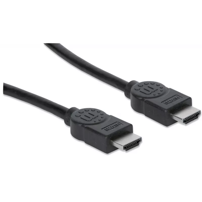 Cabo HDMI Manhattan 4K@30Hz com Ethernet, 1 m, adequado para TODAS as aplicações 1080p/HD e para a maioria das aplicações 4K (verifique a especificação 4K do seu sistema para ter a certeza), ficha macho para ficha macho, preto, Ultra HD 4K x 2K, garantia vitalícia, alta velocidade, equivalente a HDMM1MHS