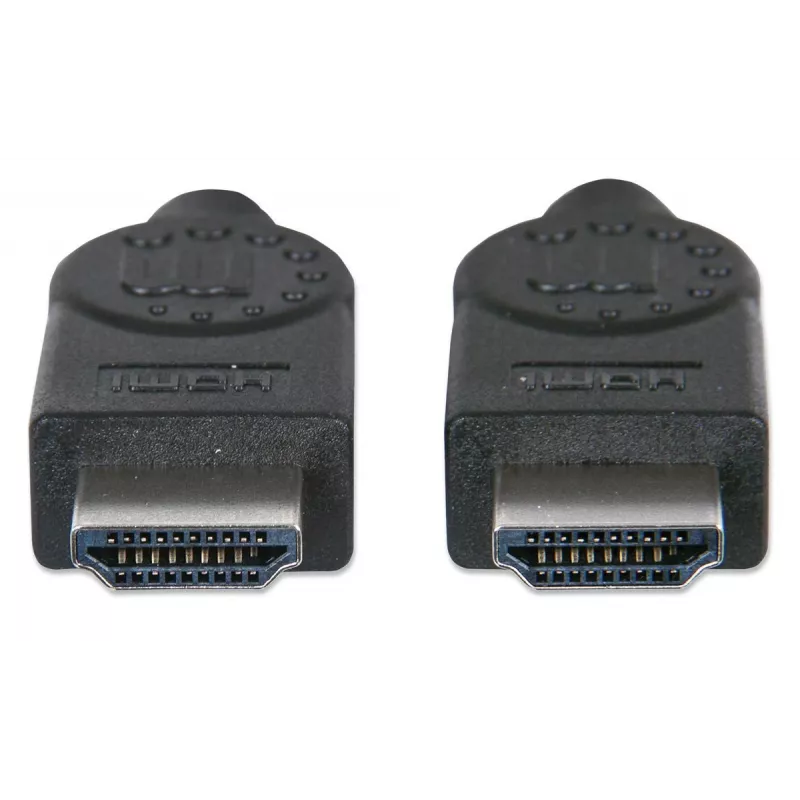 Cabo HDMI Manhattan 4K@30Hz com Ethernet, 1 m, adequado para TODAS as aplicações 1080p/HD e para a maioria das aplicações 4K (verifique a especificação 4K do seu sistema para ter a certeza), ficha macho para ficha macho, preto, Ultra HD 4K x 2K, garantia vitalícia, alta velocidade, equivalente a HDMM1MHS