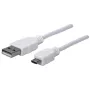 Cabo USB-A para Micro-USB Manhattan, 1,8 m, ficha macho para ficha macho, 480 Mbit/s (USB 2.0), Hi-Speed USB, branco, garantia vitalícia