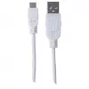 Cabo USB-A para Micro-USB Manhattan, 1,8 m, ficha macho para ficha macho, 480 Mbit/s (USB 2.0), Hi-Speed USB, branco, garantia vitalícia
