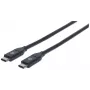 Cabo USB-C para USB-C Manhattan, 1 m, ficha macho para ficha macho, preto, 10 Gbit/s (USB 3.2 Gen 2, também conhecido como USB 3.1), 3 A (carregamento rápido), SuperSpeed+ USB, garantia vitalícia, equivalente a USB31CC1M