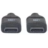 Cabo USB-C para USB-C Manhattan, 1 m, ficha macho para ficha macho, preto, 10 Gbit/s (USB 3.2 Gen 2, também conhecido como USB 3.1), 3 A (carregamento rápido), SuperSpeed+ USB, garantia vitalícia, equivalente a USB31CC1M