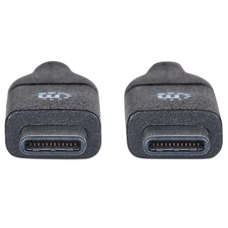 Cabo USB-C para USB-C Manhattan, 1 m, ficha macho para ficha macho, preto, 10 Gbit/s (USB 3.2 Gen 2, também conhecido como USB 3.1), 3 A (carregamento rápido), SuperSpeed+ USB, garantia vitalícia, equivalente a USB31CC1M
