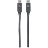 Cabo USB-C para USB-C Manhattan, 1 m, ficha macho para ficha macho, preto, 10 Gbit/s (USB 3.2 Gen 2, também conhecido como USB 3.1), 3 A (carregamento rápido), SuperSpeed+ USB, garantia vitalícia, equivalente a USB31CC1M