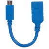 Cabo USB-C para USB-A Manhattan, 15 cm, macho para fêmea, 5 Gbit/s (USB 3.2 Gen1, também conhecido como USB 3.0), 3A (carregamento rápido), SuperSpeed USB, azul, garantia vitalícia, compatível com USB31CAADP (exceto cor)