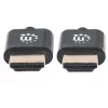 Cabo HDMI com Ethernet Manhattan (Ultra Thin), 4K@60Hz (Premium High Speed), 1 m, ficha macho para ficha macho, preto, Ultra HD 4K x 2K, totalmente blindado, contactos banhados a ouro, garantia vitalícia