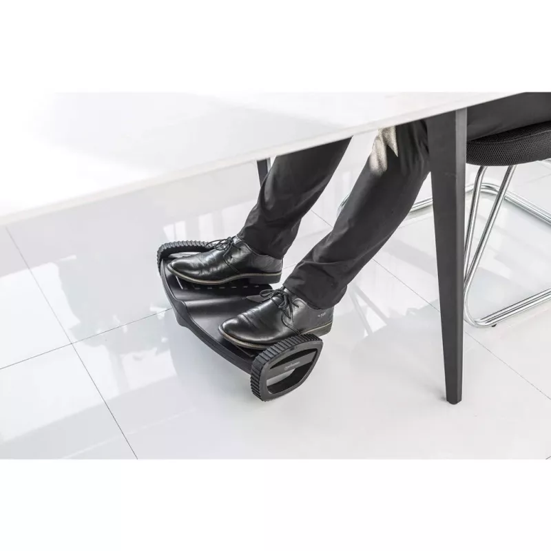 Repousa-pés/balancim Manhattan, aumento de conforto e produtividade debaixo da secretária, dois movimentos de balanço, 277 x 502 mm, superfície texturada, preto, garantia vitalícia