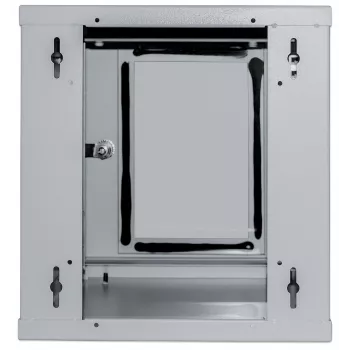 Armário de rede de 10 polegadas Intellinet - montagem na parede (padrão), 6HE, 300 mm de profundidade, cinzento, montado, máx. 60 kg, também adequado para utilização em secretária ou chão, profundidade útil 265 mm, porta de metal e vidro, painel traseiro, painéis laterais removíveis, peças para montagem na parede (por exemplo, parafusos/buchas) não incluídas