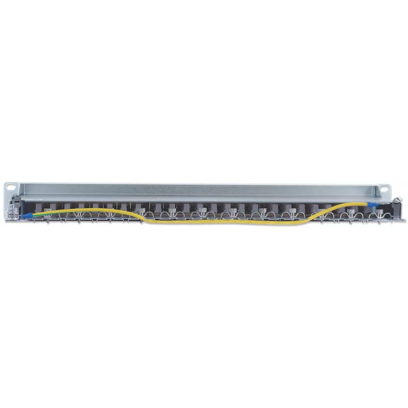 Intellinet Patch Panel, Cat6, FTP, 24 Portas, 1U, Blindado, Blocos LSA de Entrada Superior a 90°, Cinzento