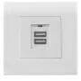 Intellinet Tomada de Parede USB-A de 2 Portas com Tampa, Duas Portas de Carregamento com Tampa de Segurança, Saída 5 V / 2,1 A, Tampa Europeia 80 x 80
