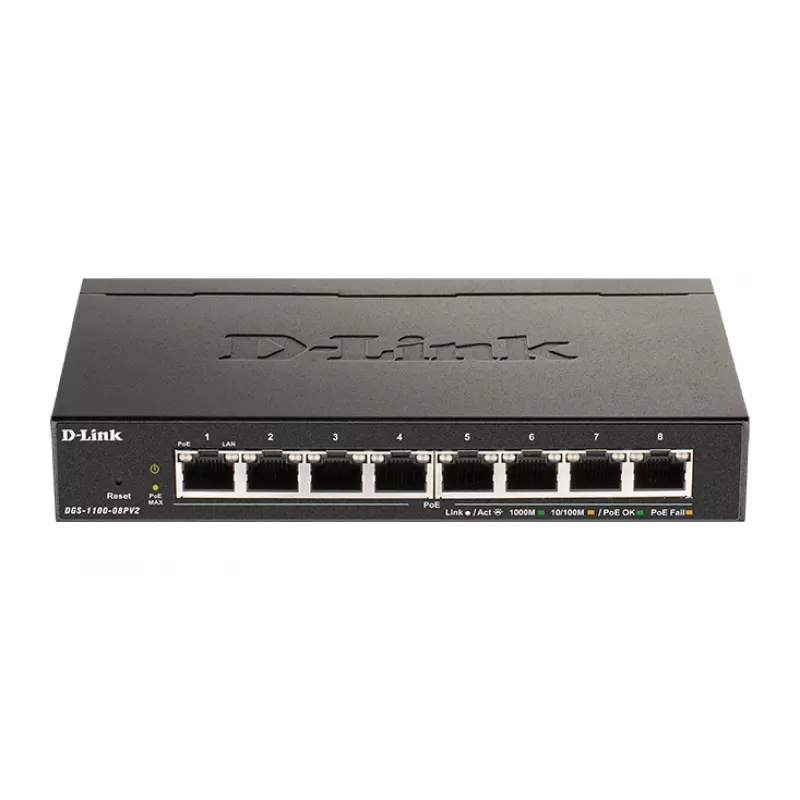 D-Link Switch Smart Managed PoE Gigabit de 8 portas, Managed, L2/L3, Gigabit Ethernet (10/100/1000), full duplex, Power over Ethernet (PoE)