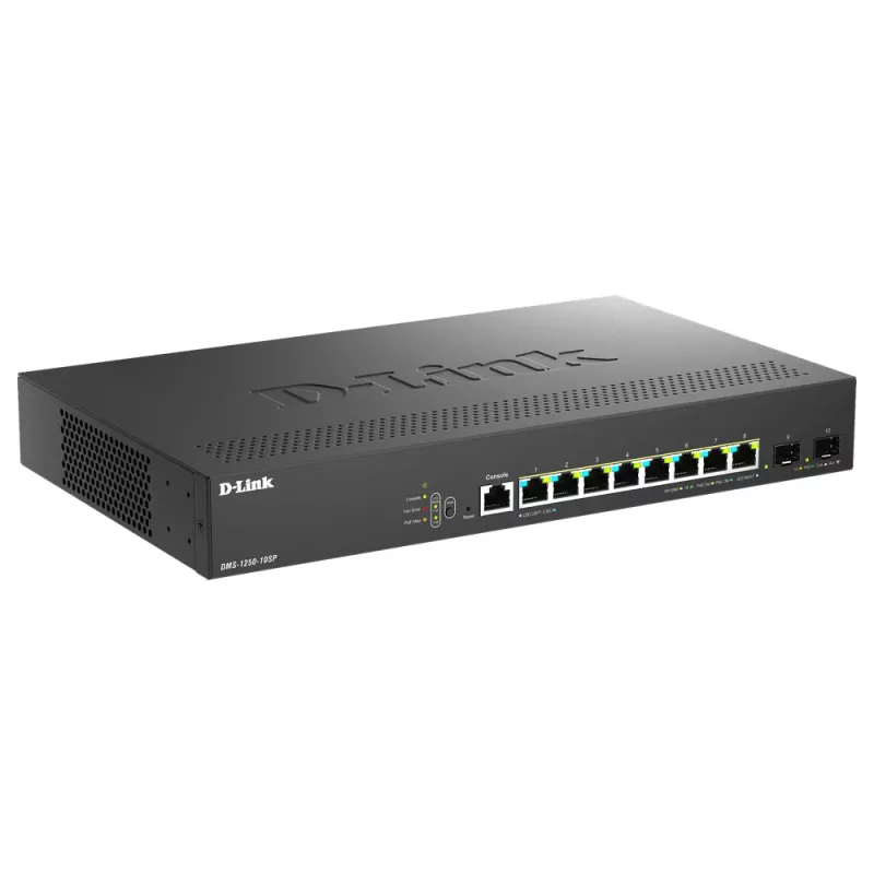 D-Link DMS-1250-10SP/E Switch de rede Managed 2.5G Ethernet (100/1000/2500) Power over Ethernet (PoE) preto