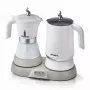 Ariete 1344 Breakfast Station, 3 aparelhos em 1: cafeteira moka, chaleira, espumador de leite para leite quente e frio, 500 W, 2/4 chávenas, mantém o café quente, 5 funções, branco