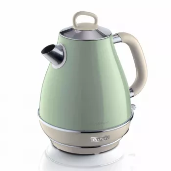 Ariete 2869 Chaleira Vintage, aço inoxidável, 1,7 l, desligamento automático, 2000 W, para água, chá e infusões de ervas, verde-pastel