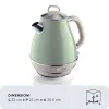 Ariete 2869 Chaleira Vintage, aço inoxidável, 1,7 l, desligamento automático, 2000 W, para água, chá e infusões de ervas, verde-pastel