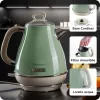 Ariete 2869 Chaleira Vintage, aço inoxidável, 1,7 l, desligamento automático, 2000 W, para água, chá e infusões de ervas, verde-pastel