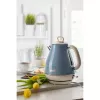 Ariete 2869 Chaleira Vintage, aço inoxidável, 1,7 L, desligamento automático, 2000 W, para água, chá e infusões de ervas, azul-pastel