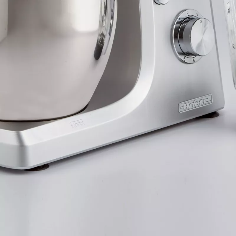 Ariete 1598 Gourmet Professional 7L Metal - Robot de cozinha planetário com liquidificadora - taça de aço inoxidável - 7 L - jarro de vidro - 1200 Watt - 6 velocidades