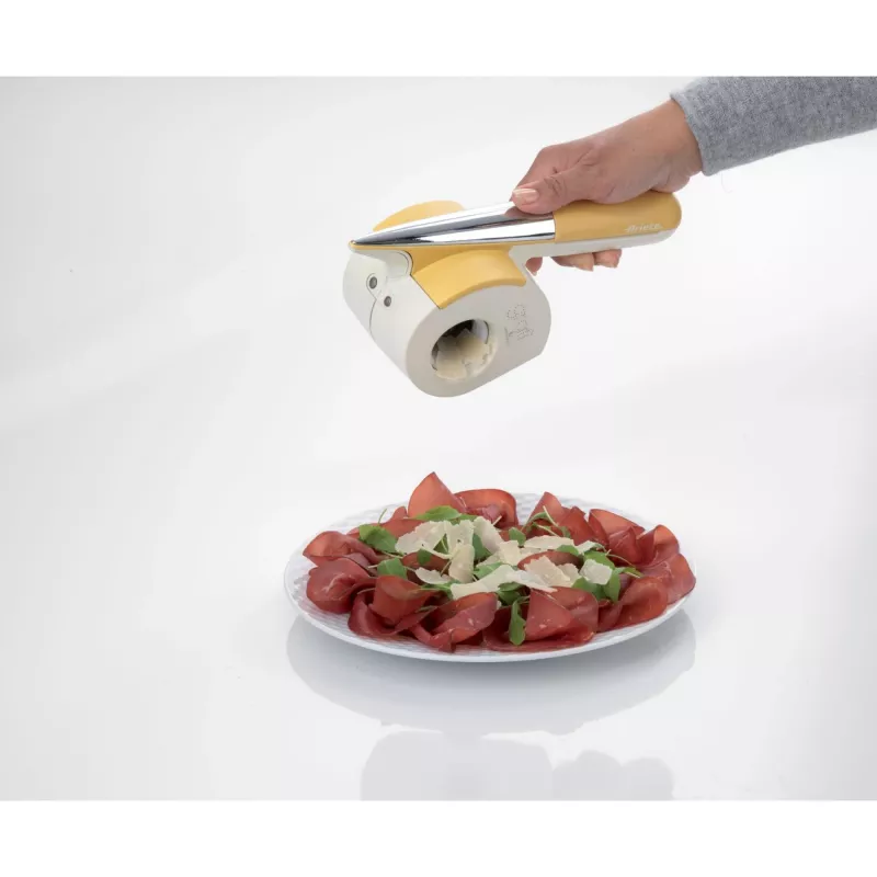 Ariete 457 Gratì Waterproof – Ralador elétrico à prova de água – Sem fios – Lavável sob água corrente – 2 rolos de aço inoxidável – branco e amarelo