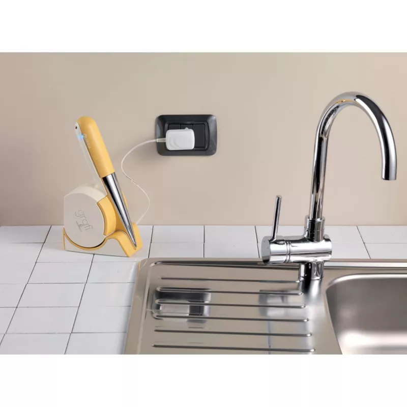 Ariete 457 Gratì Waterproof – Ralador elétrico à prova de água – Sem fios – Lavável sob água corrente – 2 rolos de aço inoxidável – branco e amarelo