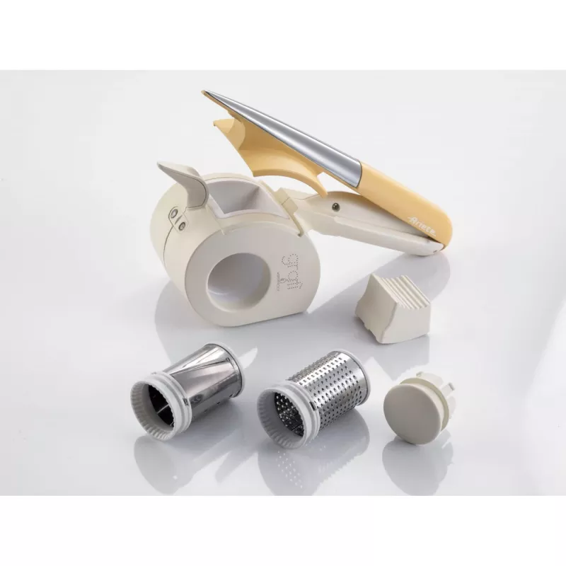 Ariete 457 Gratì Waterproof – Ralador elétrico à prova de água – Sem fios – Lavável sob água corrente – 2 rolos de aço inoxidável – branco e amarelo