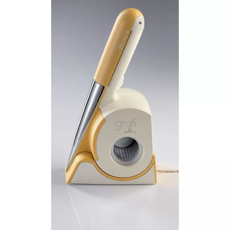 Ariete 457 Gratì Waterproof – Ralador elétrico à prova de água – Sem fios – Lavável sob água corrente – 2 rolos de aço inoxidável – branco e amarelo