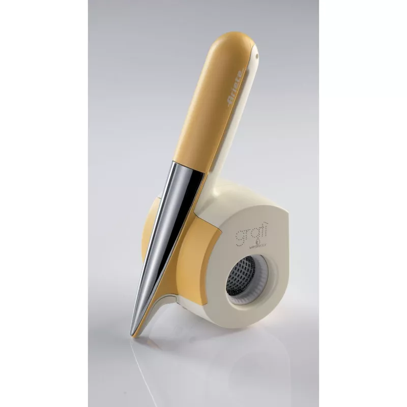 Ariete 457 Gratì Waterproof – Ralador elétrico à prova de água – Sem fios – Lavável sob água corrente – 2 rolos de aço inoxidável – branco e amarelo